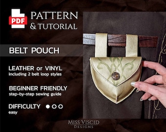 fantasy belt pouch for medieval costumes - easy PDF pattern for download