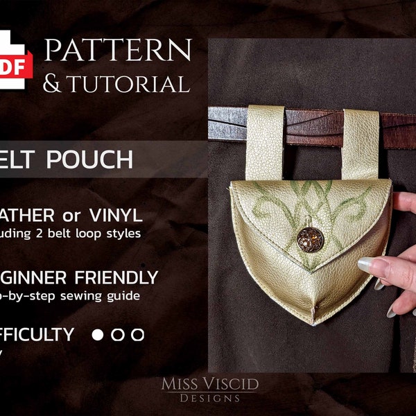 Sac ceinture médiéval pour GN & Fantasy Festival - Patron de couture PDF avec tutoriel - MissViscid