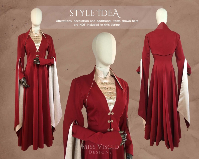 Jacket for elven dress in Size S-3X as digital instant download in DIN A4, US Letter and A0 plotter image 8