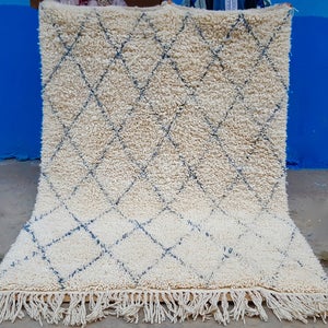 Moroccan Rug Beni Ourain handmade 100% wool rug Grey