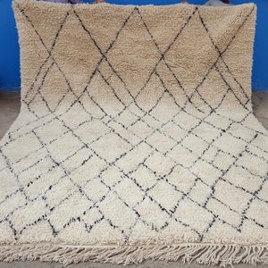 Large Moroccan rug Beni Ourain handmade 100% wool rug professionell washed 13 x 10 Feet