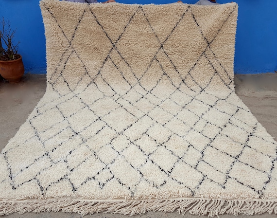Large Moroccan rug Beni Ourain handmade 100% wool rug professionell washed 13 x 10 Feet