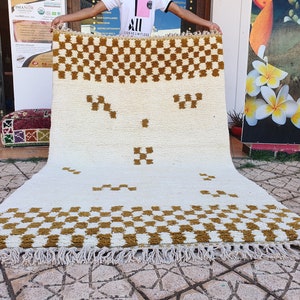 tappeto marocchino a scacchi lana tessuto a mano autentico marocchino Beni Ourain tappeto morbido Shag artistico orientale scacchiera marocchino tappeto plaid