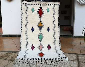 Alfombra marroquí Beni Ourain alfombra hecha a mano alfombra 100% lana, alfombras de zona, alfombra azilal, alfombra, alfombras de suelo, promo 5 x 3 pies