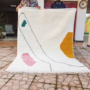 Moroccan Abstractrug Rug Moroccan Rug Wool Hand Woven Genuine Moroccan Beni Ourain Carpet Soft Shag Artistic checker