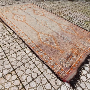 Vintage Moroccan Rug pirple Rare Large Boujad Carpet Wool Low Pile Rug Rustic Country House Floor Decoration image 4