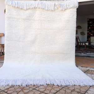 white Moroccan rug Beni Ourain rug handmade 100% wool rug 10 x 8 feet