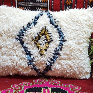 Beni Ourain pillow handmade Moroccan pillow  cushion pillows wool covers coussin marocain