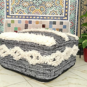 Moroccan floor pouf pillows Beni Ourain pouf  lilim pouf , floor pillows , stuffed floor pouf