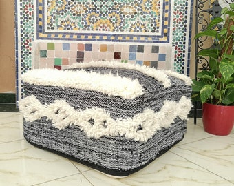 Moroccan floor pouf pillows Beni Ourain pouf  lilim pouf , floor pillows , stuffed floor pouf