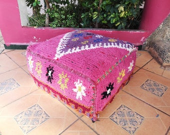 pink Moroccan floor pouf pillows Beni Ourain pouf  lilim pouf , floor pillows , stuffed floor pouf