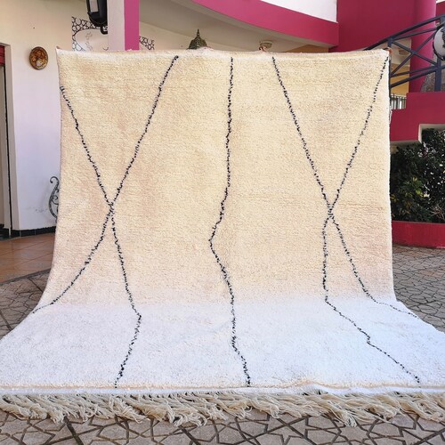 Moroccan Rug Beni Ourain Rug Handmade 100 Wool Rug Size 10 X Etsy