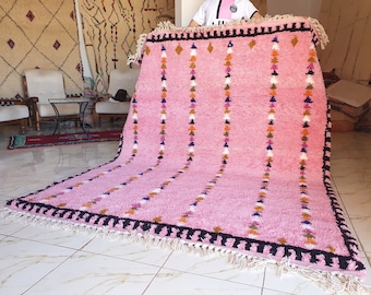 Pink genuine Moroccan Beni Ourain rug Carpet Soft Shag Artistic Oriental checker moroccan rug pink moroccan rug