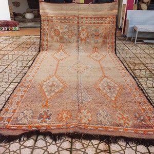 Vintage Moroccan Rug pirple Rare Large Boujad Carpet Wool Low Pile Rug Rustic Country House Floor Decoration image 2