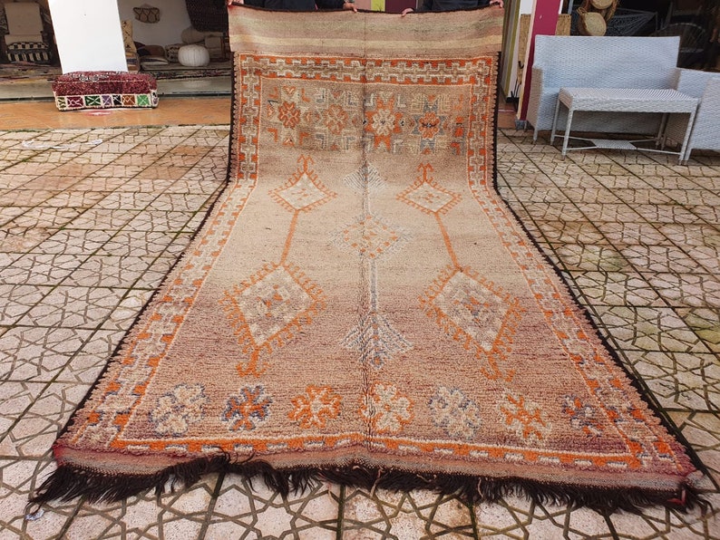 Vintage Moroccan Rug pirple Rare Large Boujad Carpet Wool Low Pile Rug Rustic Country House Floor Decoration image 2