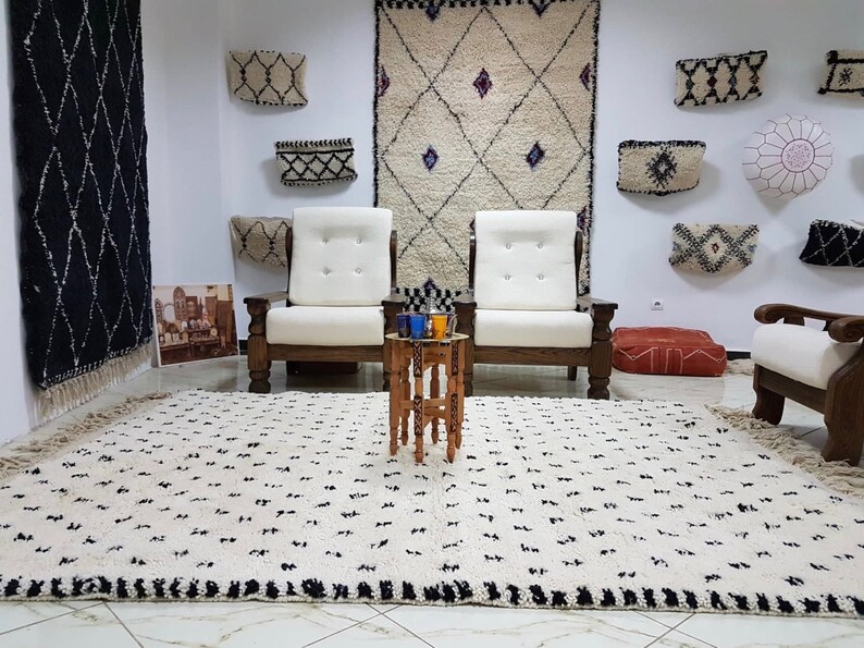 Authentic Moroccan rug Beni Ourain rug handmade 100 wool rug Etsy