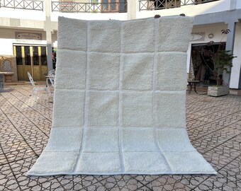 Moroccan White rug  Beni Ourain rug handmade 100% wool rug , area rugs  , carpet ,white beni ourain , tufted rug