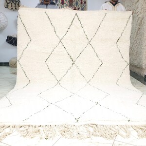 Blue Beni Ourain handmade Moroccan 100% wool rug 8 / 6,6  Feet
