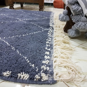 Authentic Moroccan rug Beni Ourain rug handmade 100% wool rug , area rugs ,  azilal rug , carpet , floor rugs ,promo 8 x 6 Feet