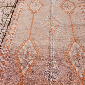 Vintage Moroccan Rug pirple Rare Large Boujad Carpet Wool Low Pile Rug Rustic Country House Floor Decoration image 7