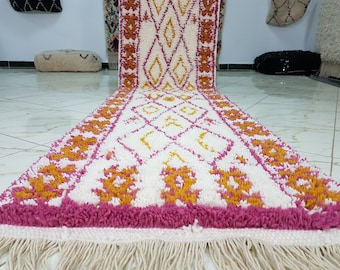 Moroccan runner rug ,Beni Ourain rug Hallway rug , runner rug, hallway , 100% runner wool rug , beni ourain runner 11.5 / 2,2 feet