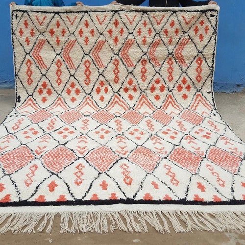 Beni Ourain Handmade Moroccan Rug 100 Wool Rug Berber Etsy