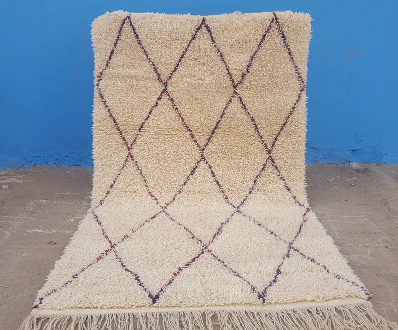 Authentic Moroccan Rug Beni Ourain Rug Handmade 100 Wool Rug , Area