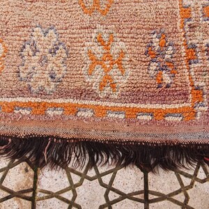 Vintage Moroccan Rug pirple Rare Large Boujad Carpet Wool Low Pile Rug Rustic Country House Floor Decoration image 6