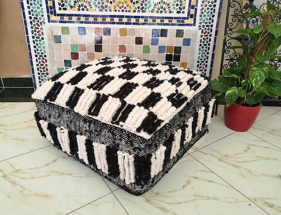 Moroccan floor pouf pillows Beni Ourain pouf  lilim pouf , floor pillows , stuffed floor pouf