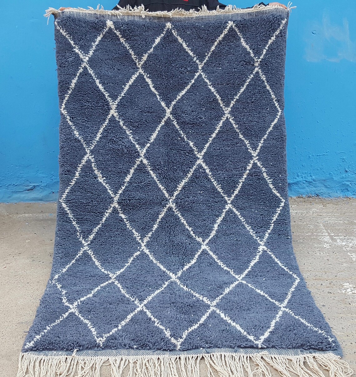Authentic Moroccan Rug Beni Ourain Rug Handmade 100 Wool Rug , Grey