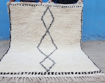 Alfombra marroquí Beni Ourain alfombra hecha a mano 100% alfombra de lana, alfombras de área, alfombra azilal, alfombra, alfombras de suelo 4 x 6 Fet