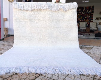White Moroccan rug Beni Ourain rug handmade Moroccan Rug100% wool rug , white moroccan rug tufted rug