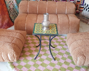 Moroccan sofa ,Moroccan Floor couch  , Moroccan floor pouf , set of floor sofa pillows Beni Ourain pouf , floor pillows ,  floor pouf