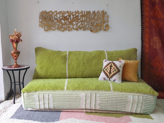 Moroccan Floor Couch Moroccan Floor Pouf Set of Floor Sofa Pillows Beni Ourain Pouf Green Couch Floor Pillows Floor Pouf Etsy Canada