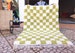 checkered green Rug Wool Hand Woven Genuine Moroccan Beni Ourain Carpet Soft Shag Artistic Oriental checker moroccan rug , plaid rug