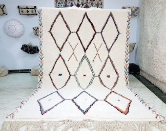 Beni Ourain handmade Moroccan  rug 100% wool rug 10  / 6,5 feet
