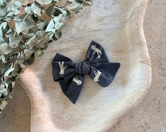Mummy Print Hand Tied Bow Clip | Spooky Hair Accessories | Kid's Hair Clips | Themed Halloween Hair Bows