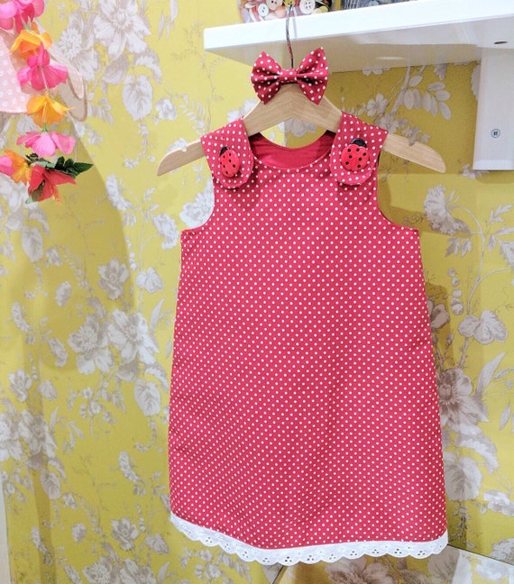 spotty pinafore dress