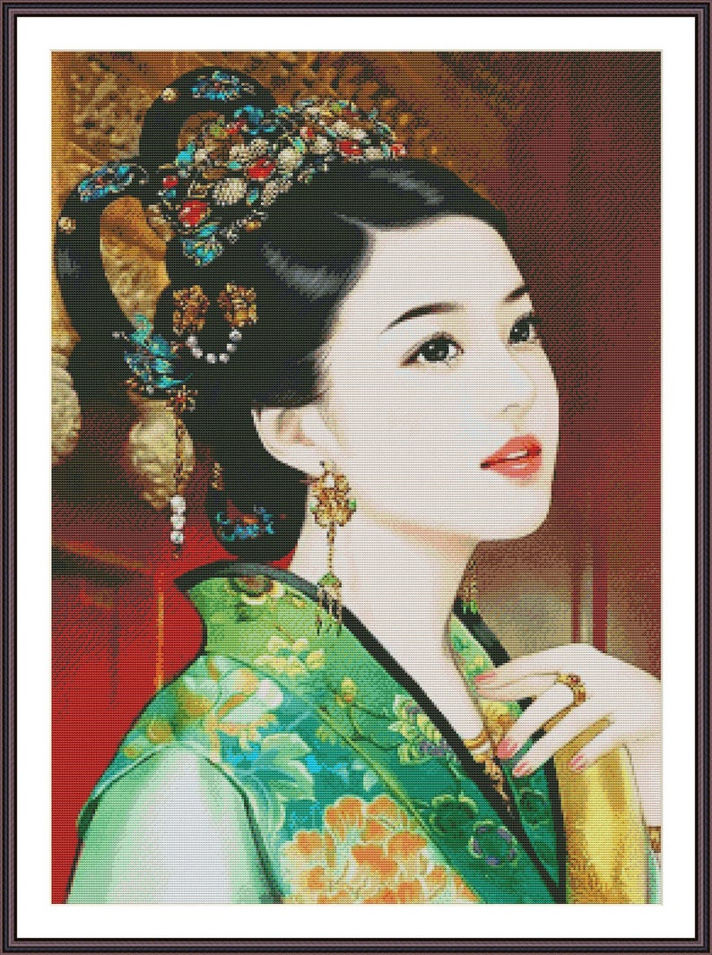 3 китаянки. красивые китаянки. арт барышня. китайская прическа для девочки. портрет китаянки.