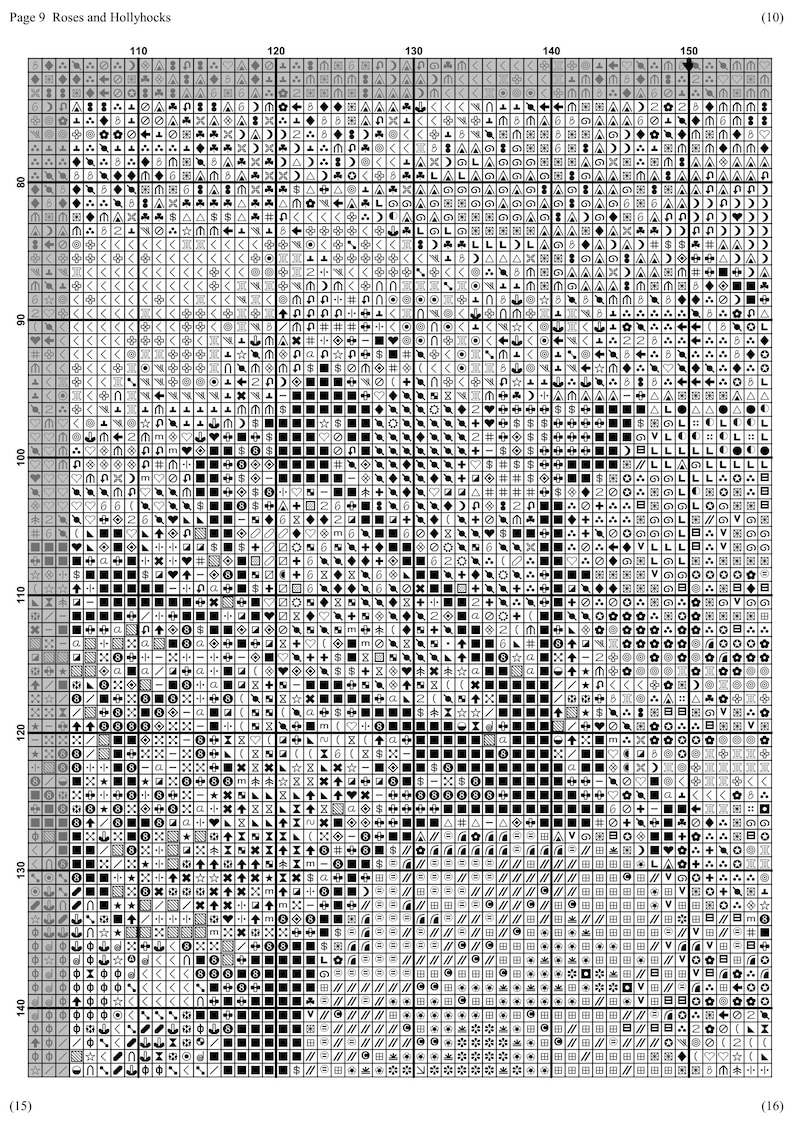 Roses Cross Stitch Pattern Flower Cross Stitch PDF Chart Etsy