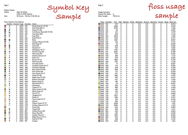 Counted Cross Stitch Pattern Large Cross Stitch Chart Etsy