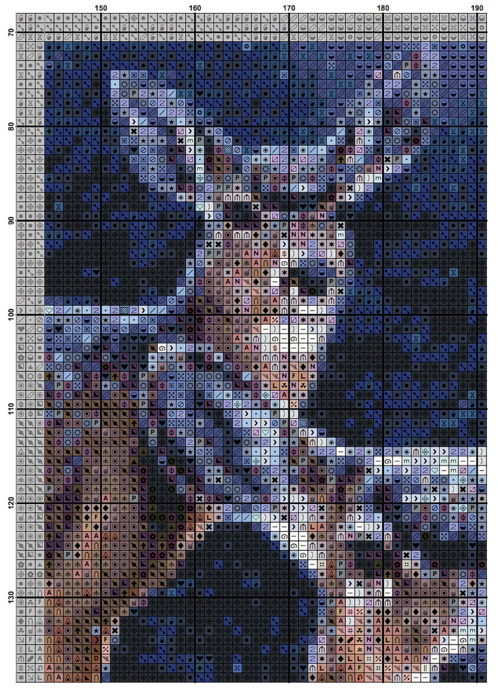 Counted Cross Stitch Pattern Large Cross Stitch Chart - Etsy