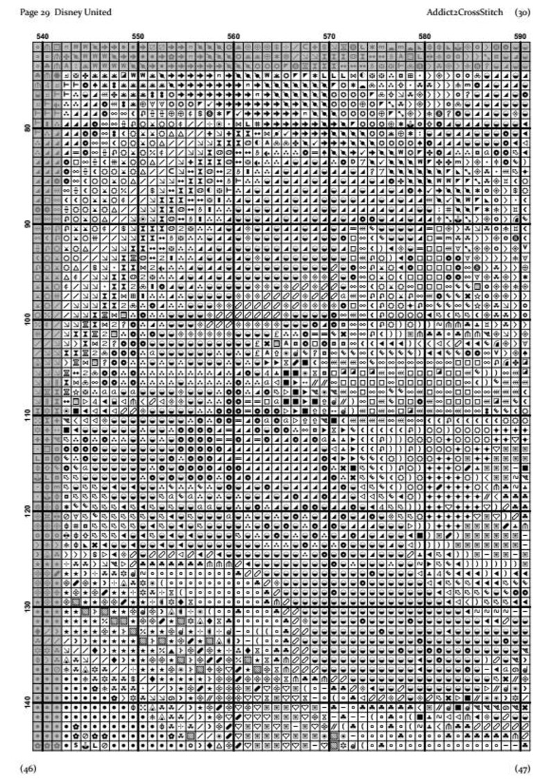 Disney Cross Stitch Pattern Solid DMC Colors Large Counted Etsy