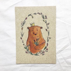 Carte postale 'Grußbär' papier d’herbe papier naturel