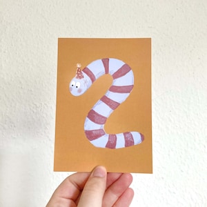 Postal '2. Ilustración infantil de reciclaje de cumpleaños