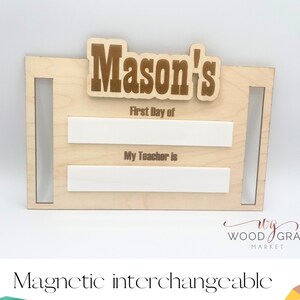 Magnetic Back to School Sign Dry Erase First Day of School Interchangeable Sign