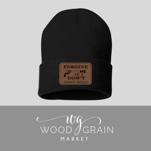 Pardonnez-moi si je ne serre pas la main Bonnet avec écusson en cuir