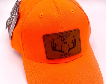 Deer Hunting Personalized Hunting Cap Leather Patch trucker hat deer antler trucker cap neon orange stocking cap with deer leather patch