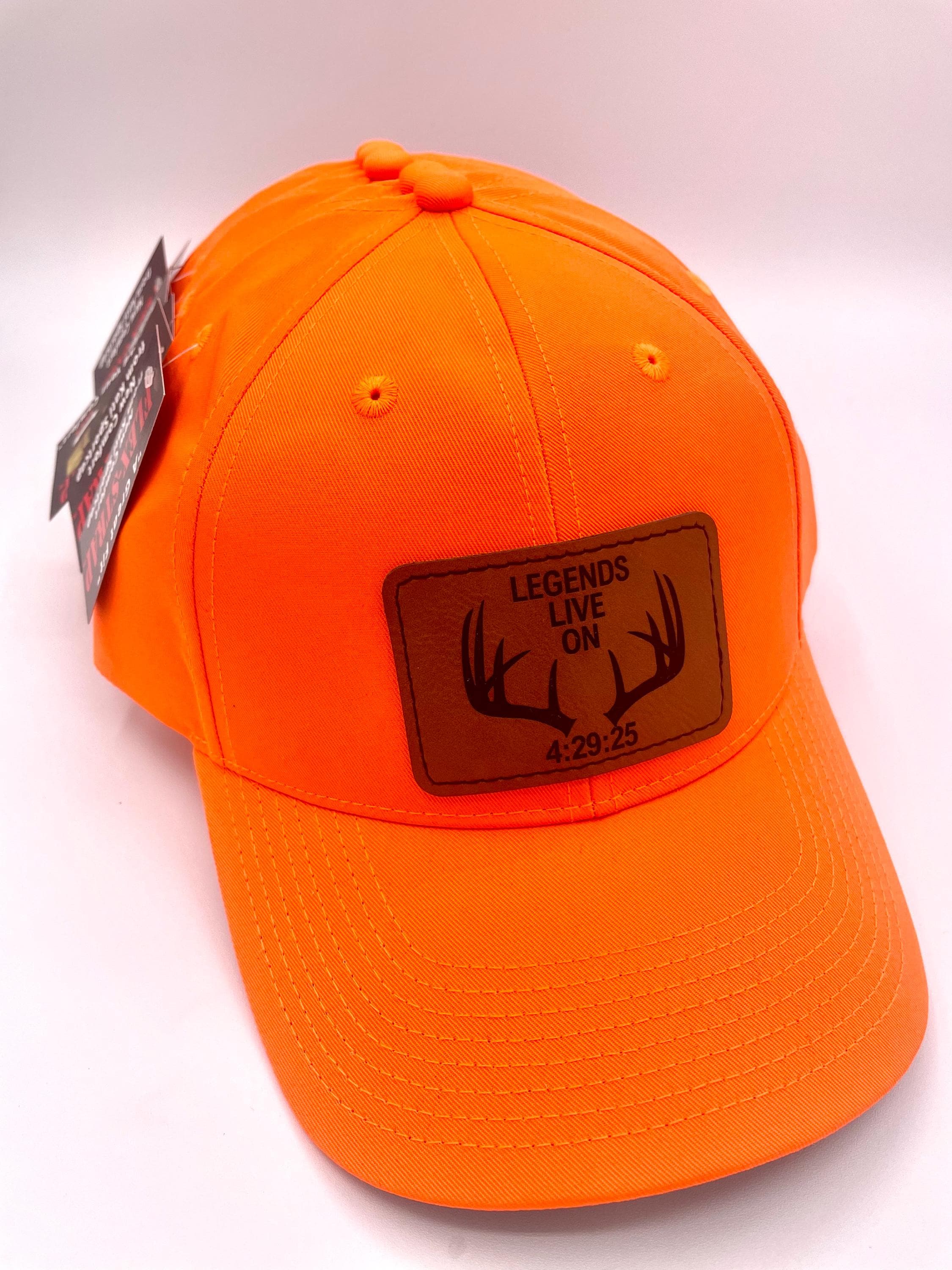 Rocky Shoes Boots Hat Blaze Orange Hunting Script Logo Baseball