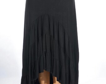 Asymmetrical rayon skirt